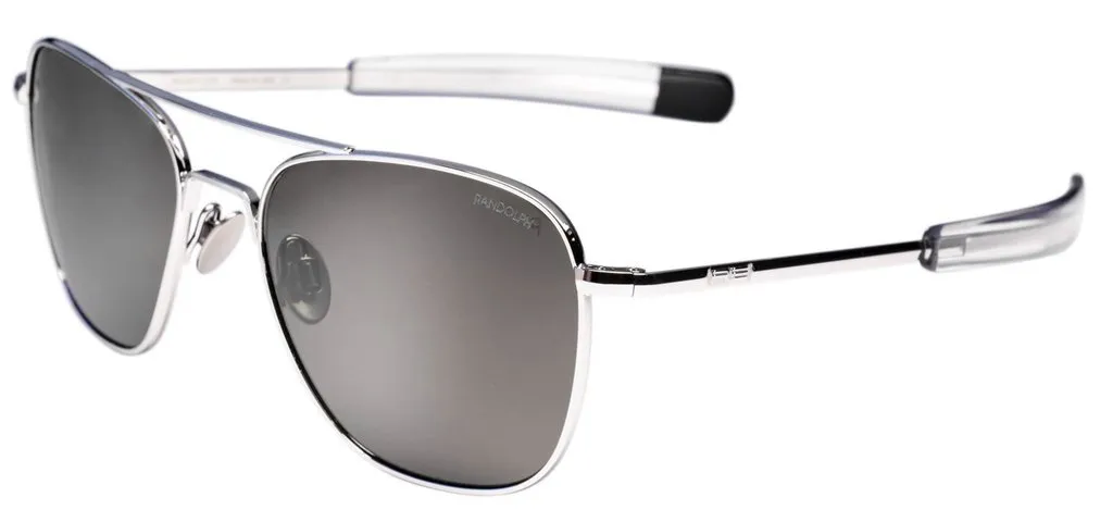 Randolph Aviator White Gold Sunglasses<span>-Polarized Cobalt & American Grey</span>