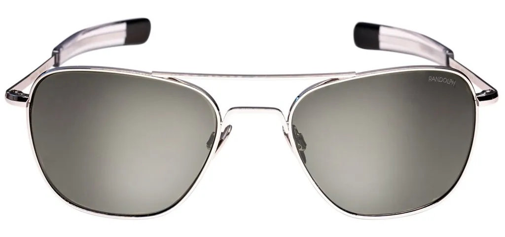 Randolph Aviator White Gold Sunglasses<span>-Polarized Cobalt & American Grey</span>