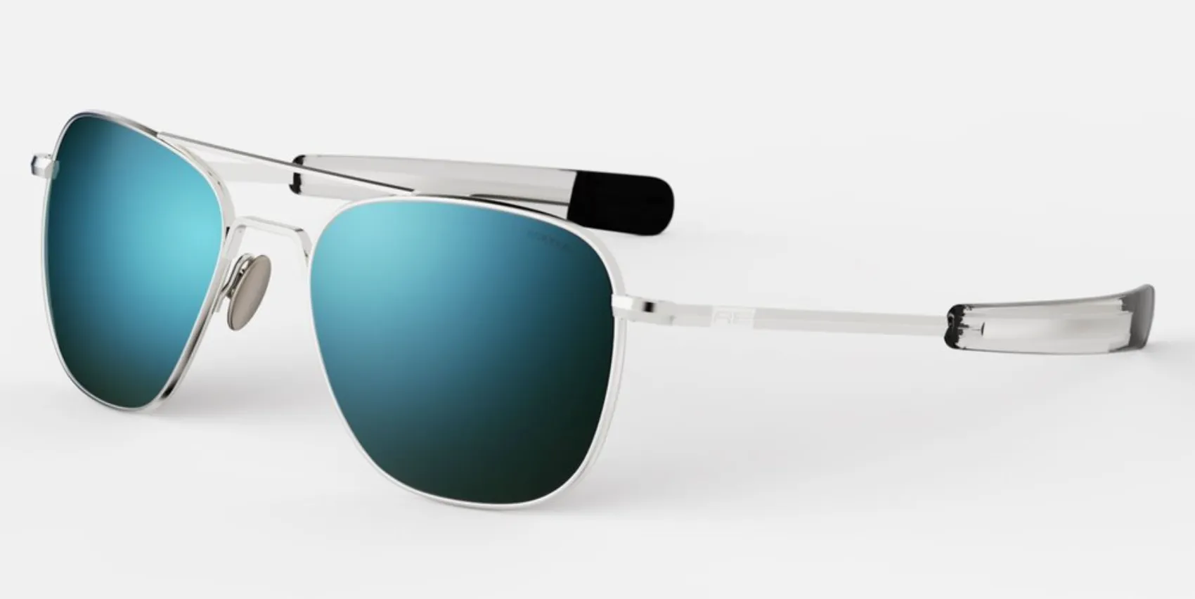Randolph Aviator White Gold Sunglasses<span>-Polarized Cobalt & American Grey</span>