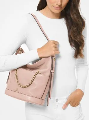 Reese Large Pebbled Leather Shoulder Bag