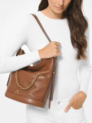 Reese Large Pebbled Leather Shoulder Bag