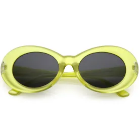 Retro 1990's Fashion Transparent Thick Clout Goggle Oval Sunglasses C506
