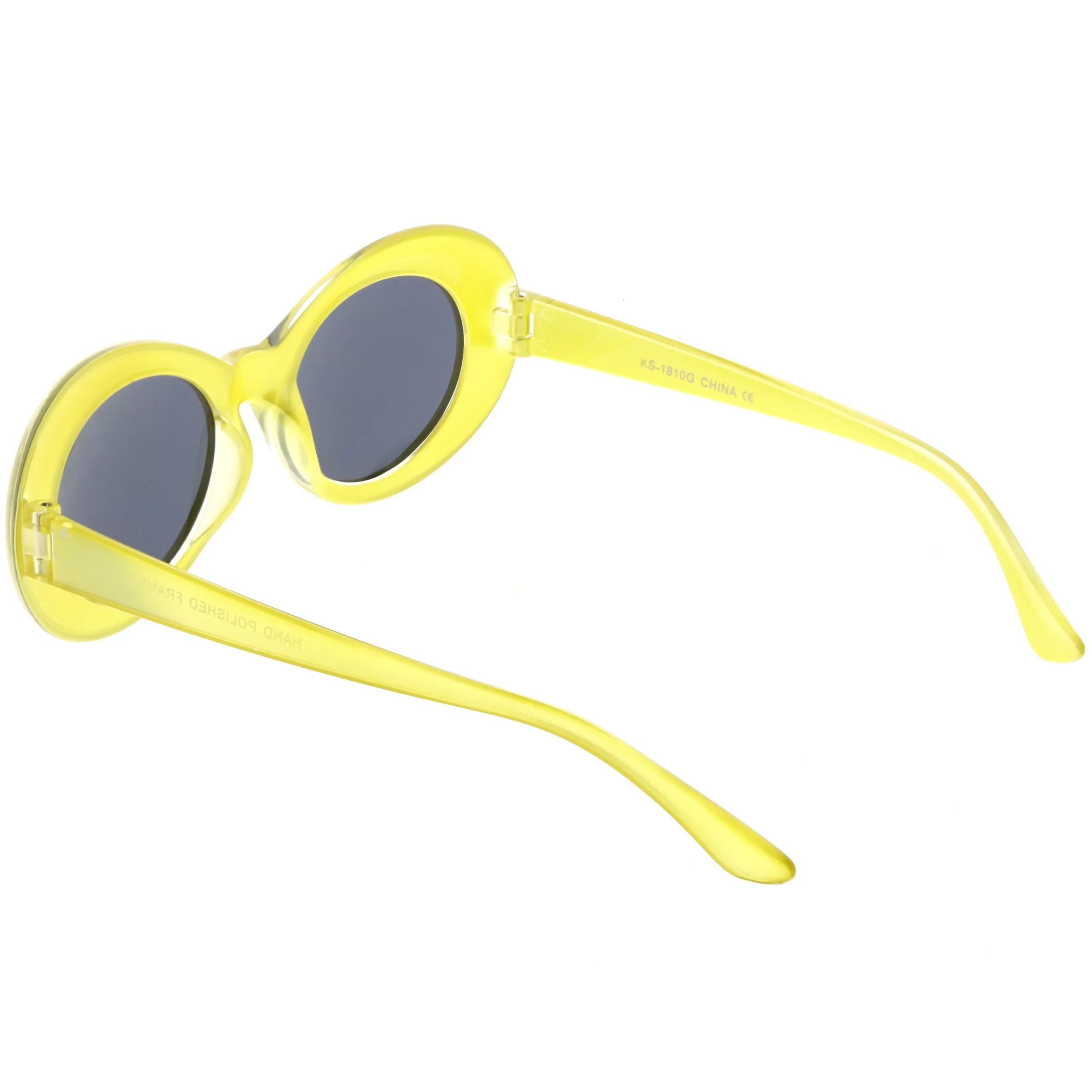 Retro 1990's Fashion Transparent Thick Clout Goggle Oval Sunglasses C506