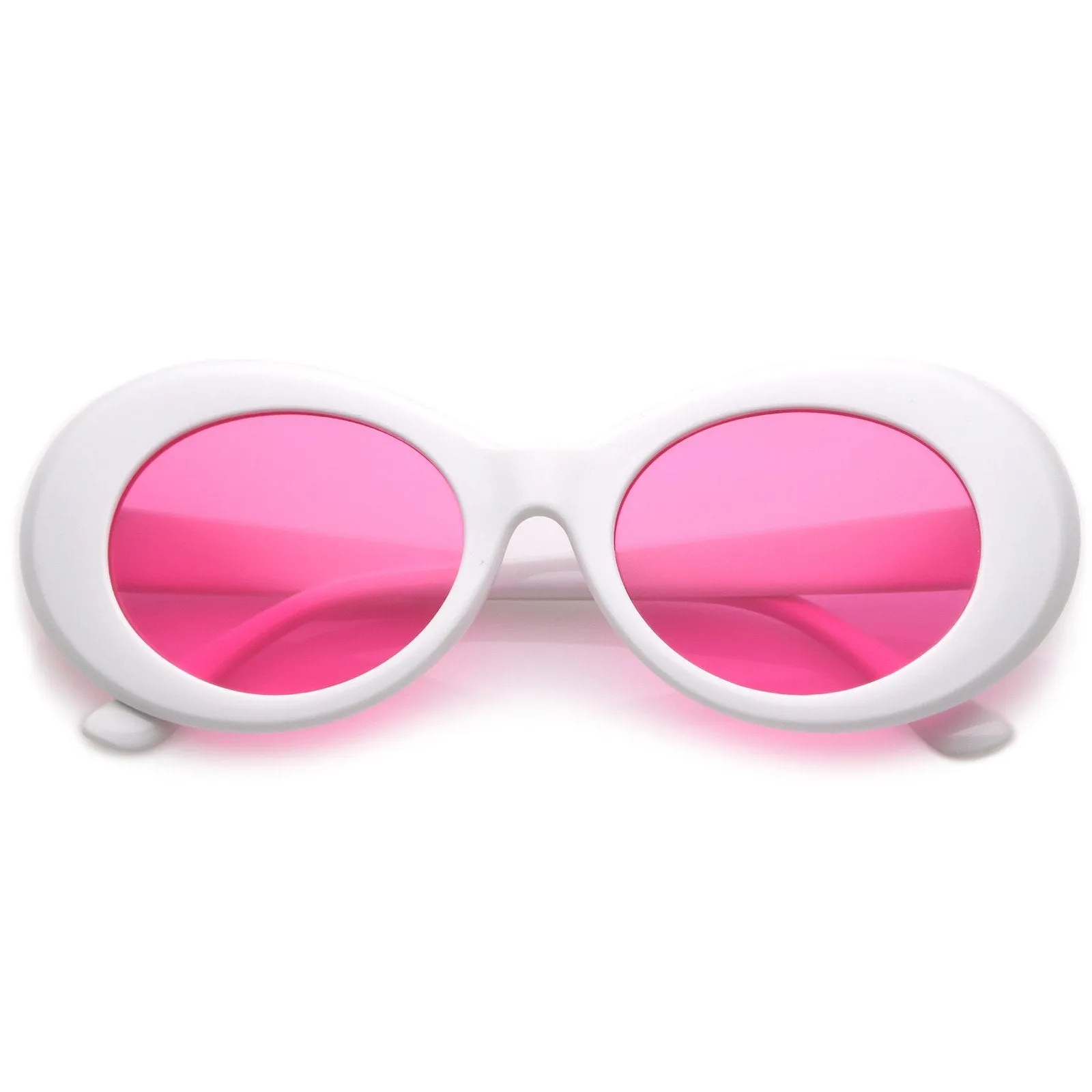 Retro 90's Fashion Clout Oval Round Color Tone Lens Sunglasses C441
