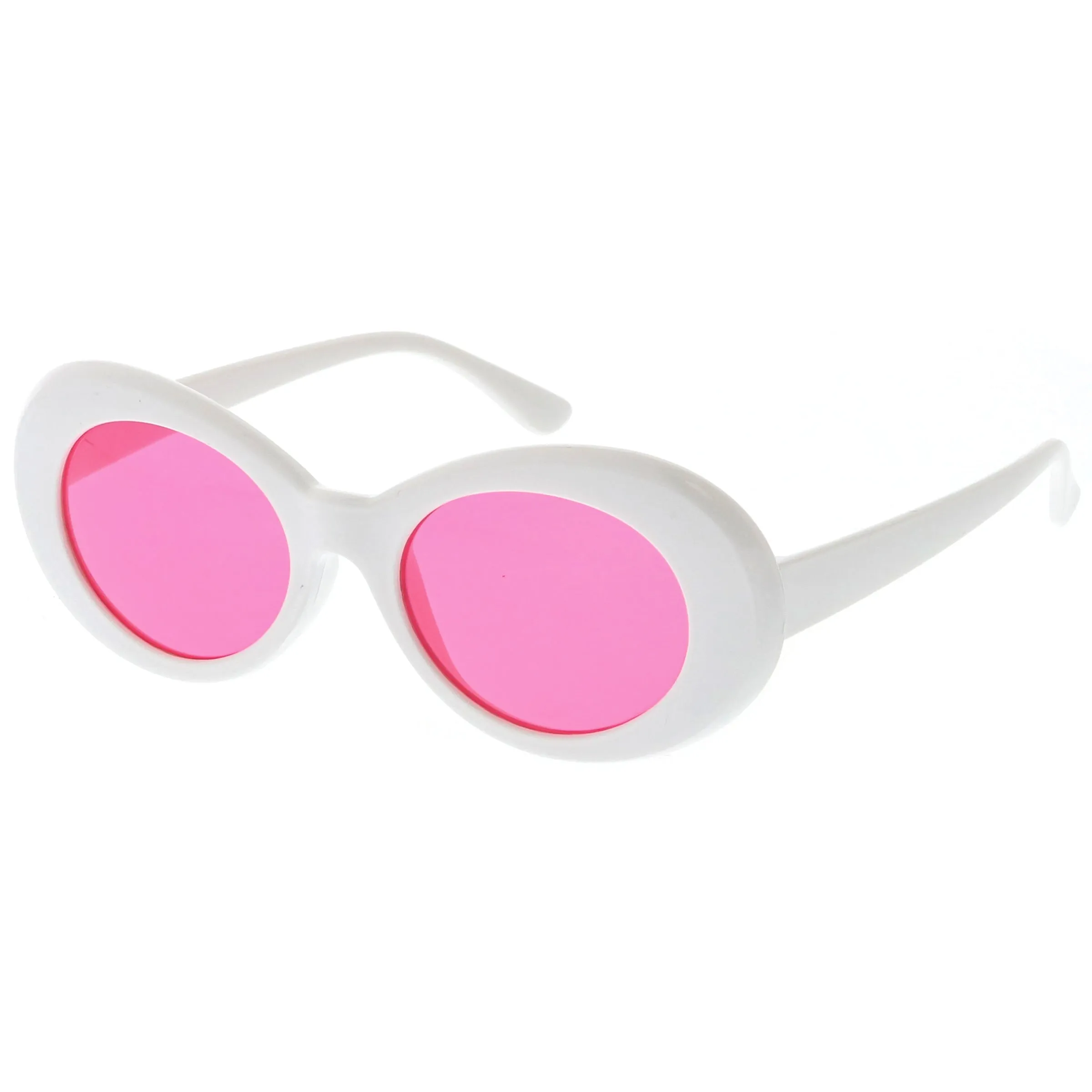 Retro 90's Fashion Clout Oval Round Color Tone Lens Sunglasses C441
