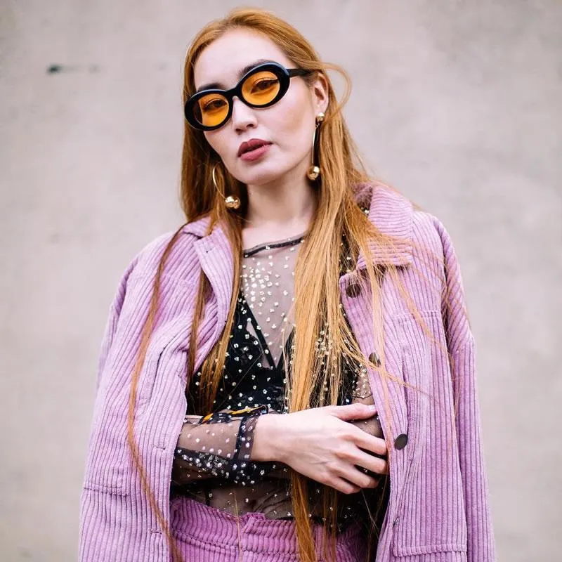 Retro 90's Fashion Clout Oval Round Color Tone Lens Sunglasses C441
