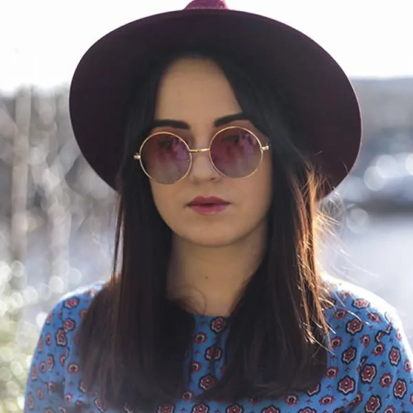 Retro Hippie Round Multi Color Rainbow Lens Sunglasses
