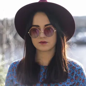 Retro Hippie Round Multi Color Rainbow Lens Sunglasses
