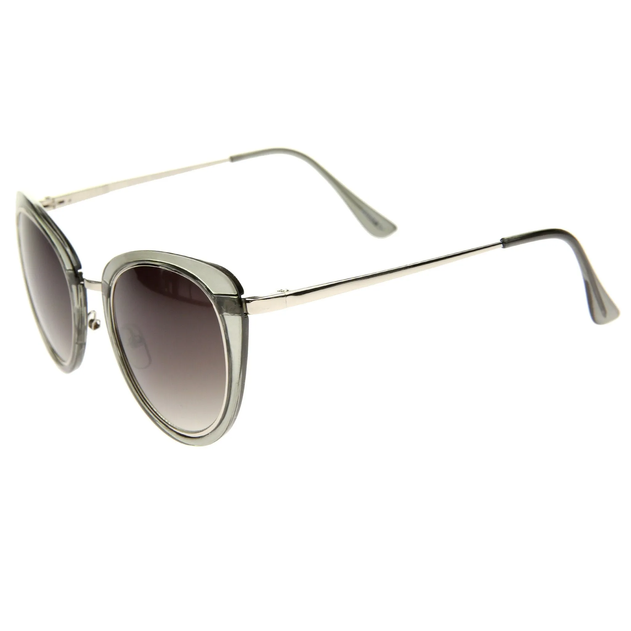 Retro Metal Outline Trim Lens Cat Eye Sunglasses A354