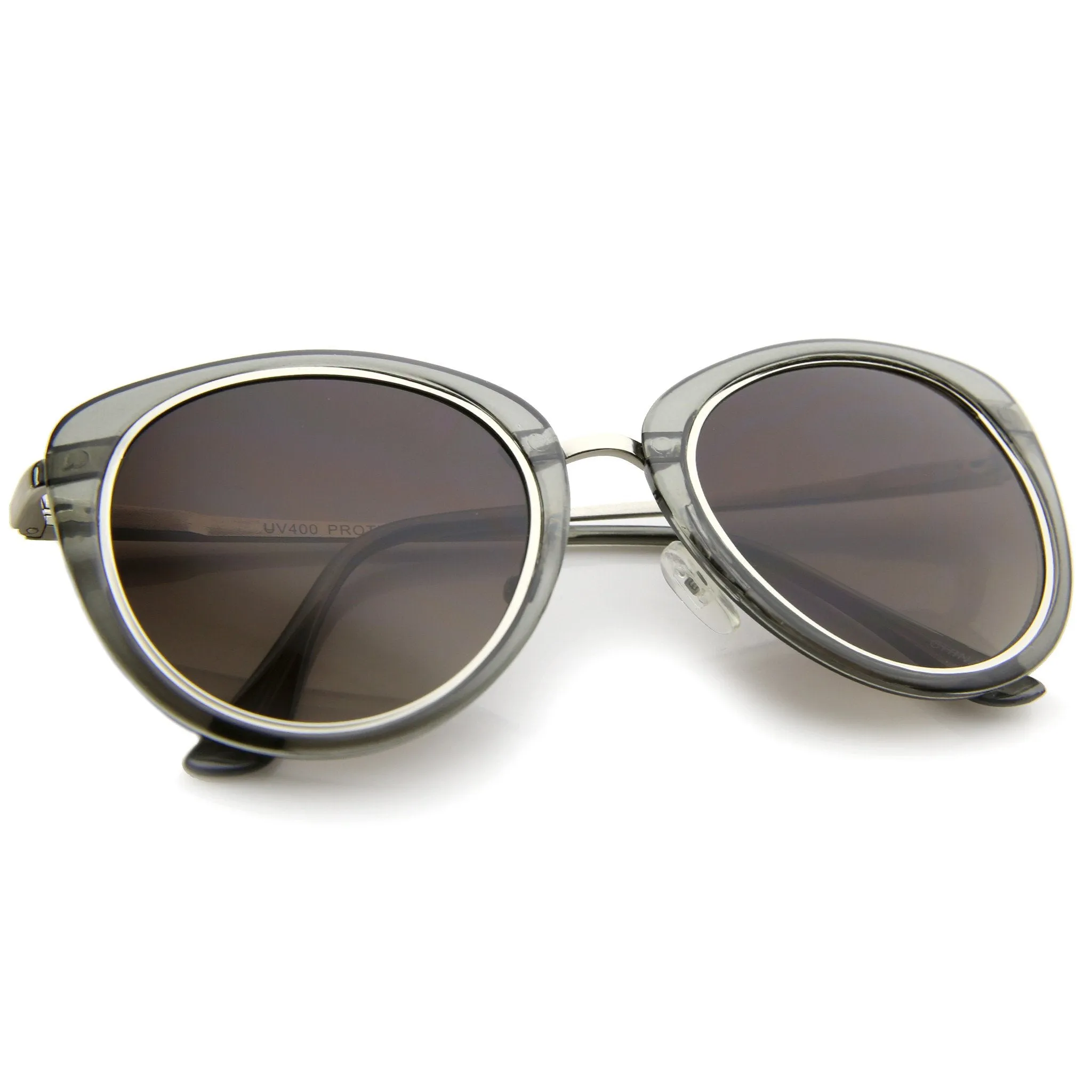 Retro Metal Outline Trim Lens Cat Eye Sunglasses A354