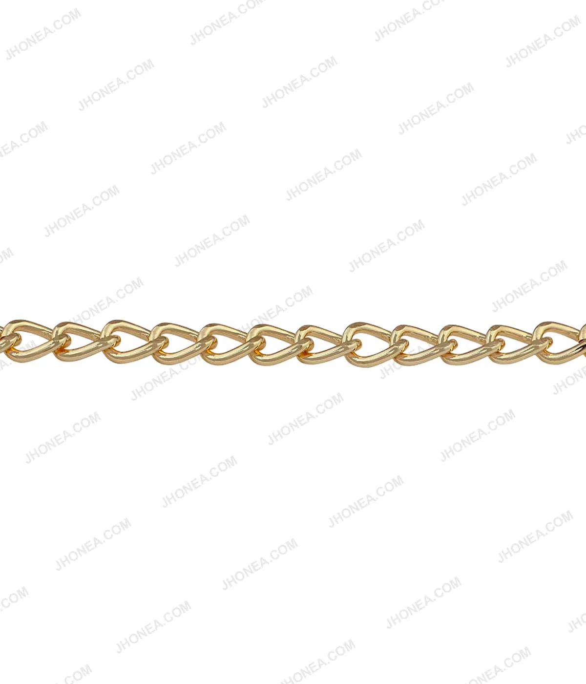 Shiny Gold Fashion Metal Curved Curb Link Chain
