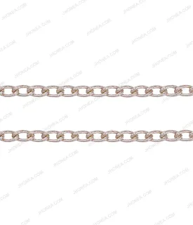 Shiny White Gold 6mm Curved Curb Link Metal Chain
