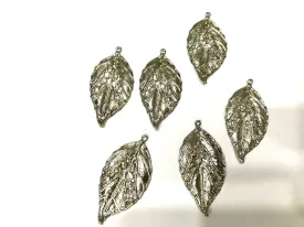 Silver Metal Leaf Pendant (50x25 mm)