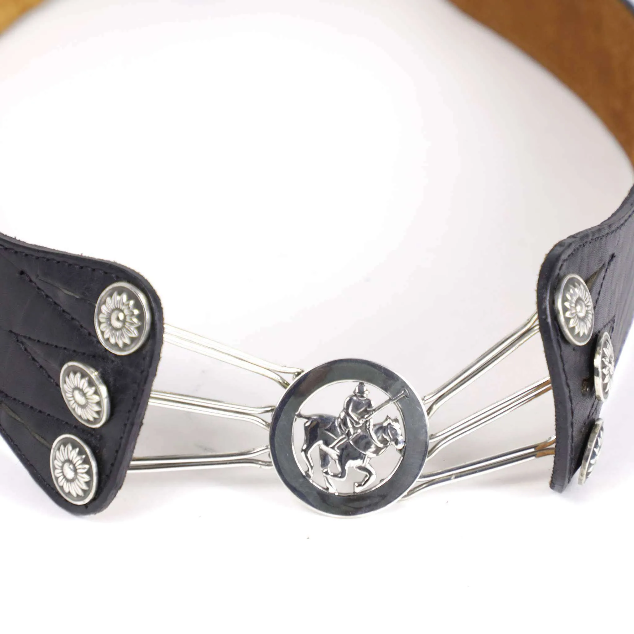Silver plated Rastra Belt with Polo Player Motif