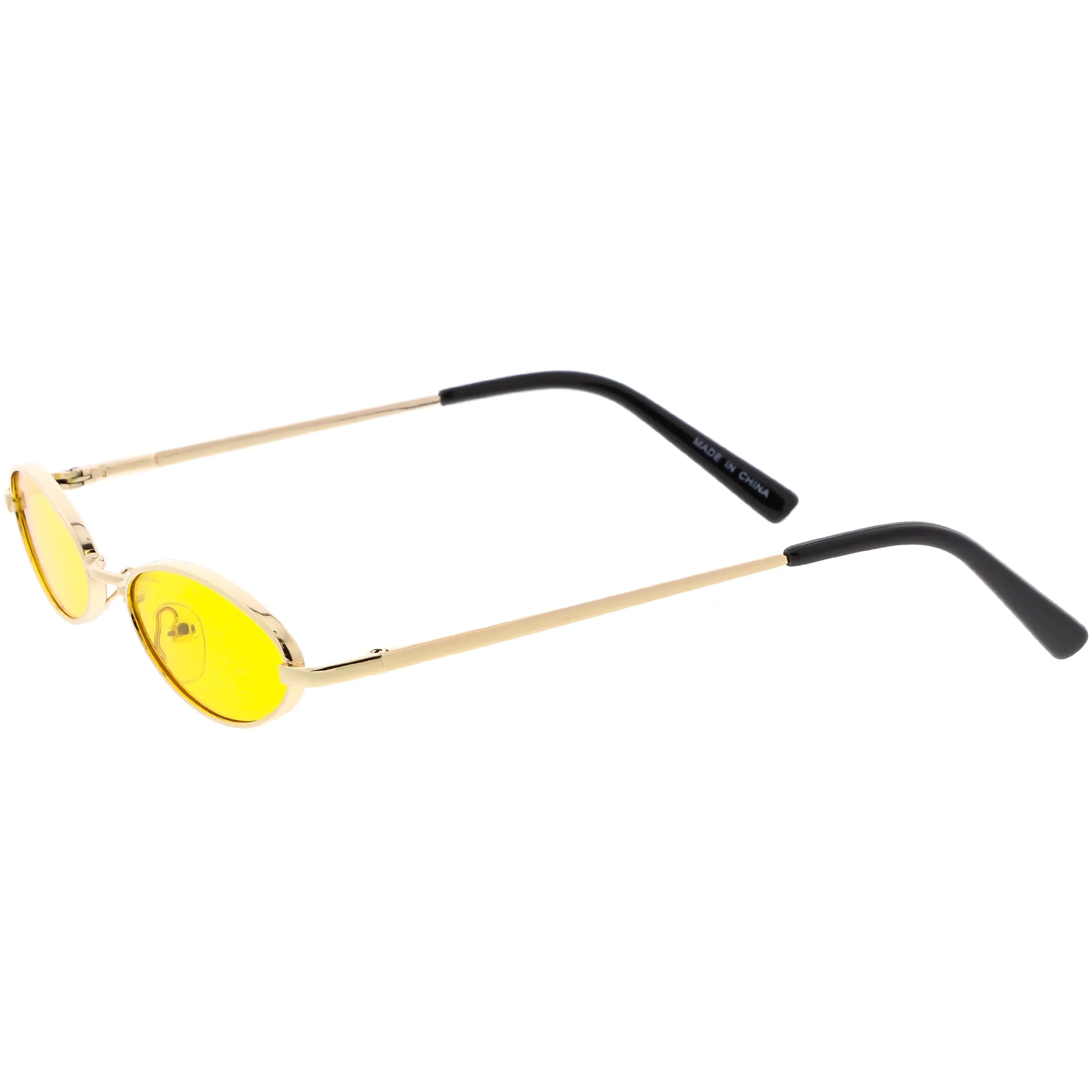 Slim Retro Throwback 1990's Color Tone Oval Sunglasses C722