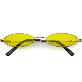 Slim Retro Throwback 1990's Color Tone Oval Sunglasses C722