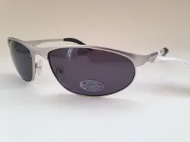 Steve Madden Polarized Sport Sunglasses Silver Metal Frame Gray Lens S3047P SLV