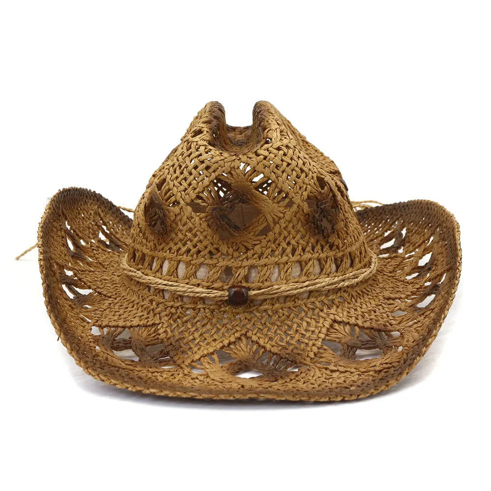 Straw Cowboy Hats Straw Cowboy Hat Outdoor Seaside Beach Hat Sun Visor