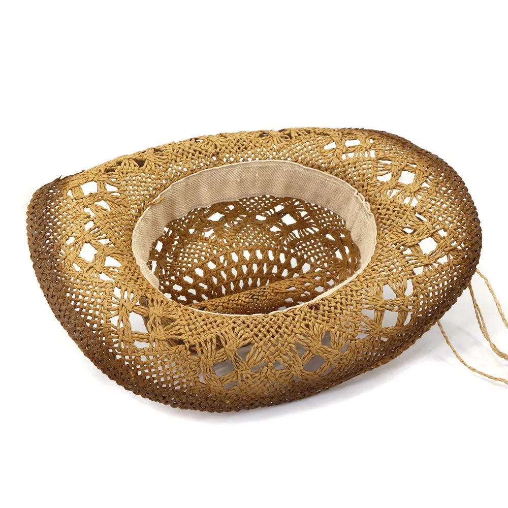 Straw Cowboy Hats Straw Cowboy Hat Outdoor Seaside Beach Hat Sun Visor