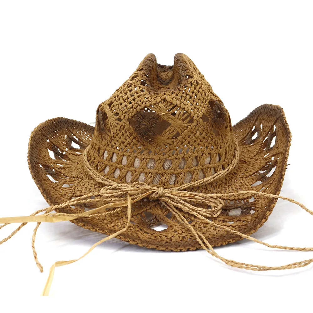 Straw Cowboy Hats Straw Cowboy Hat Outdoor Seaside Beach Hat Sun Visor