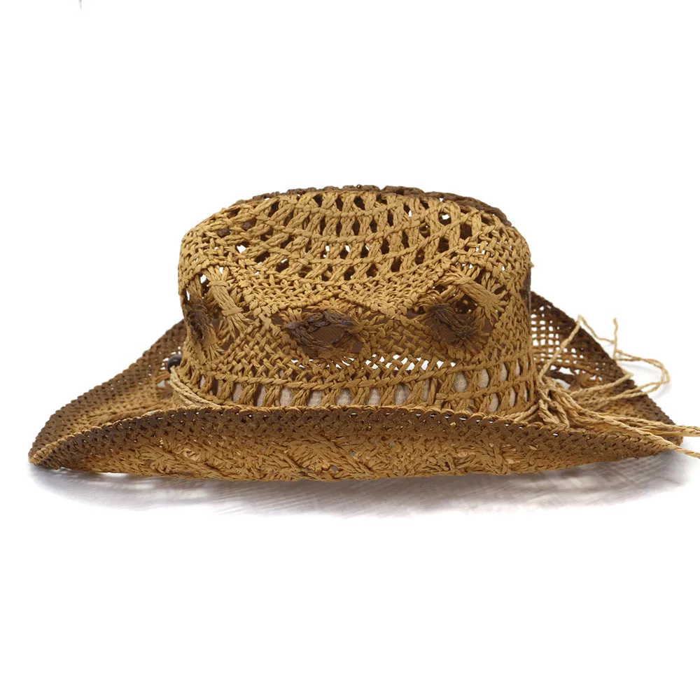 Straw Cowboy Hats Straw Cowboy Hat Outdoor Seaside Beach Hat Sun Visor