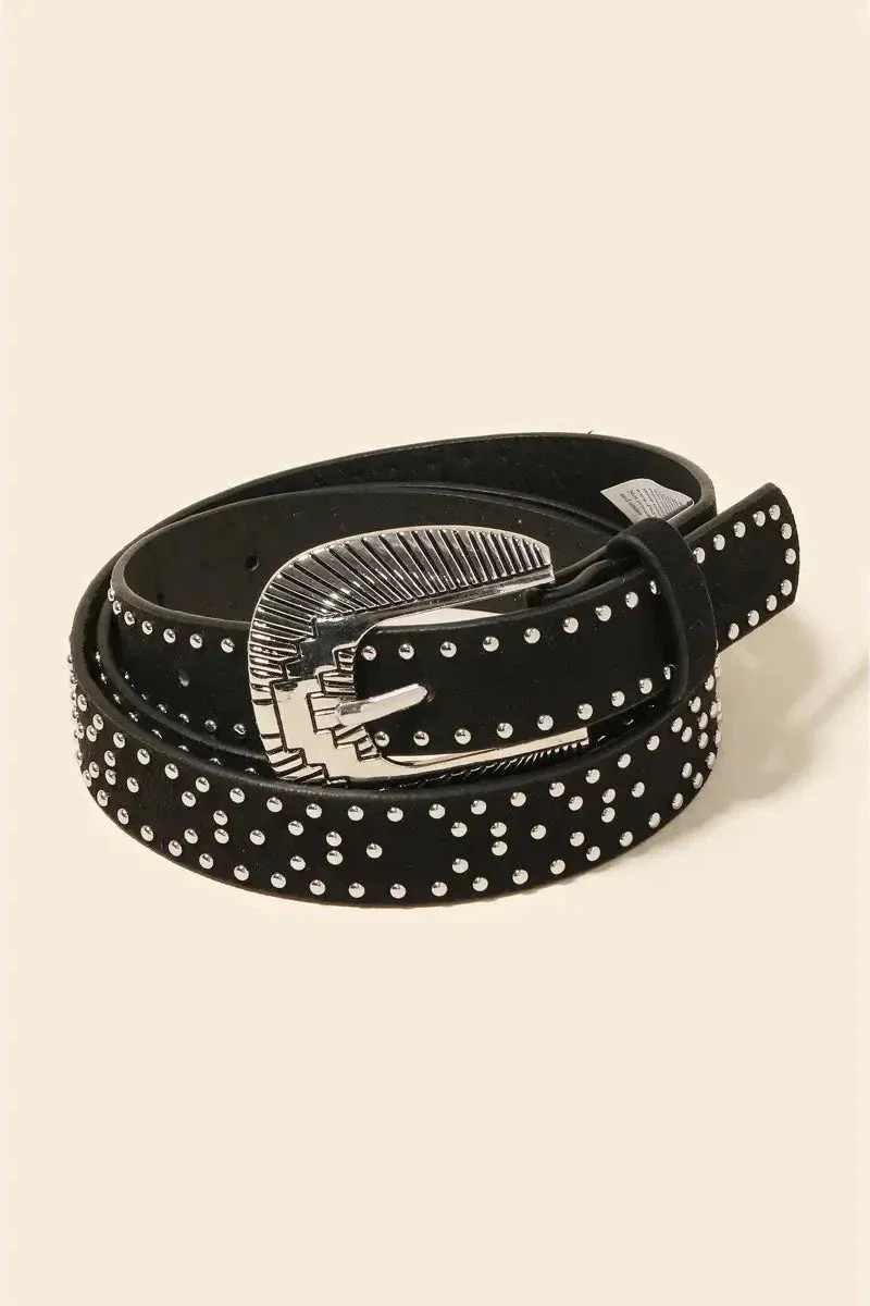 Studded Western Faux Leather Belt