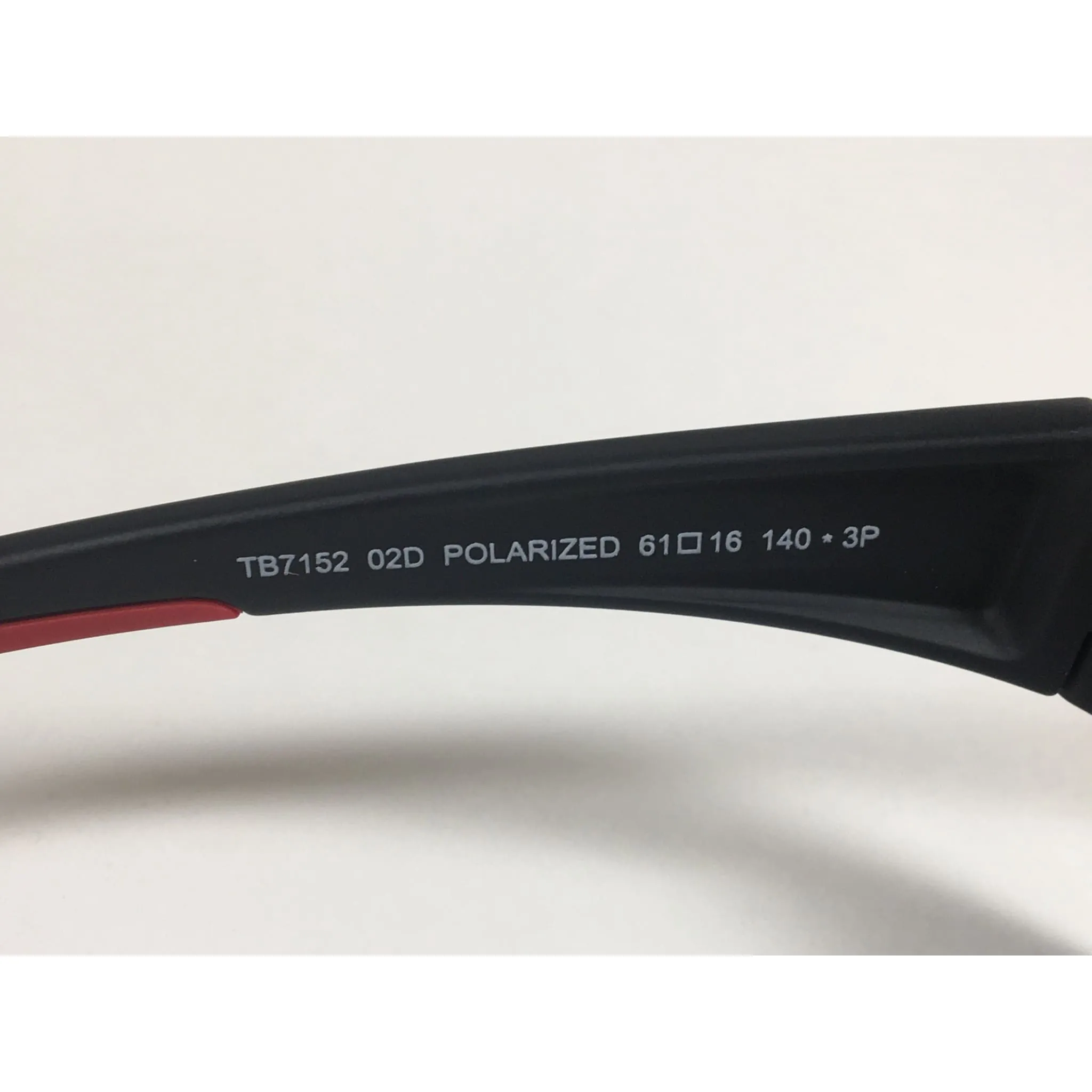 Timberland Polarized Wrap Sunglasses Matte Black Red Orange Mirror Lens TB7152 02D