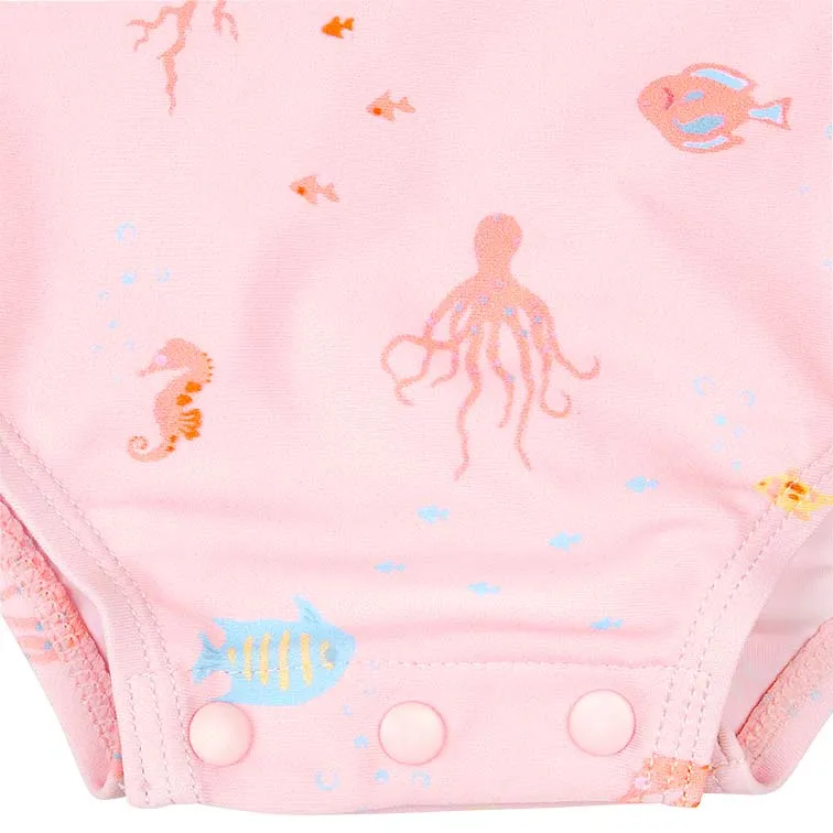 Toshi Swim Baby Onesie Long Sleeve Coral