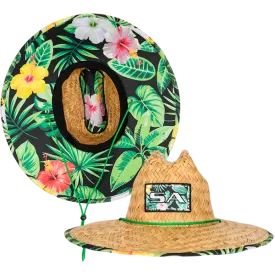 Under Brim Straw Hat | Hawaiian Floral 2.0