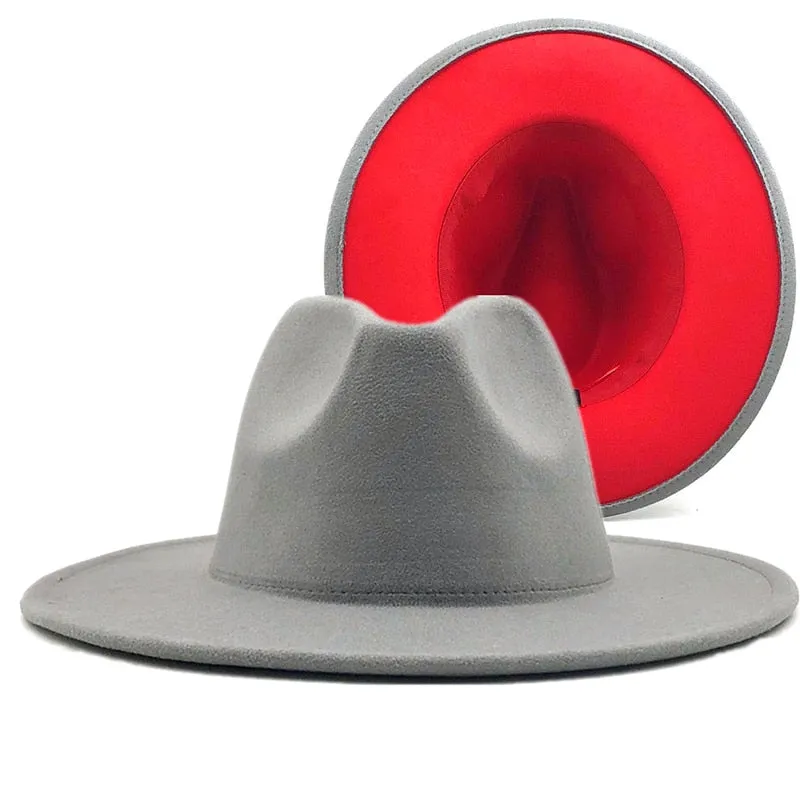 Unsex White or Gray Fedora Hats Womens Accessories