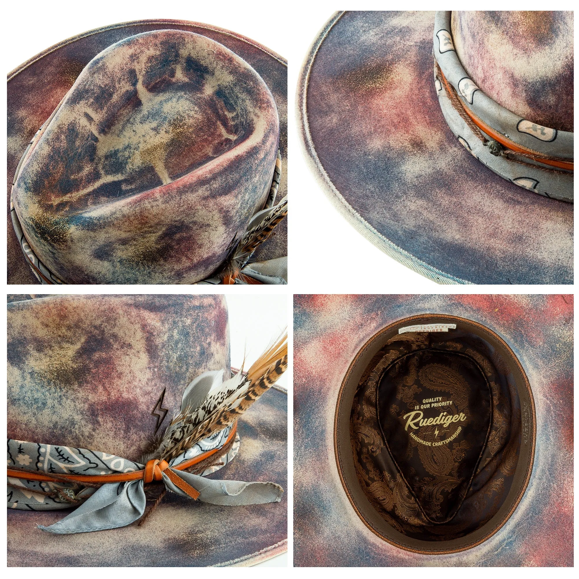 Vortex - Vintage Handcrafted Distressed Fedora Hat