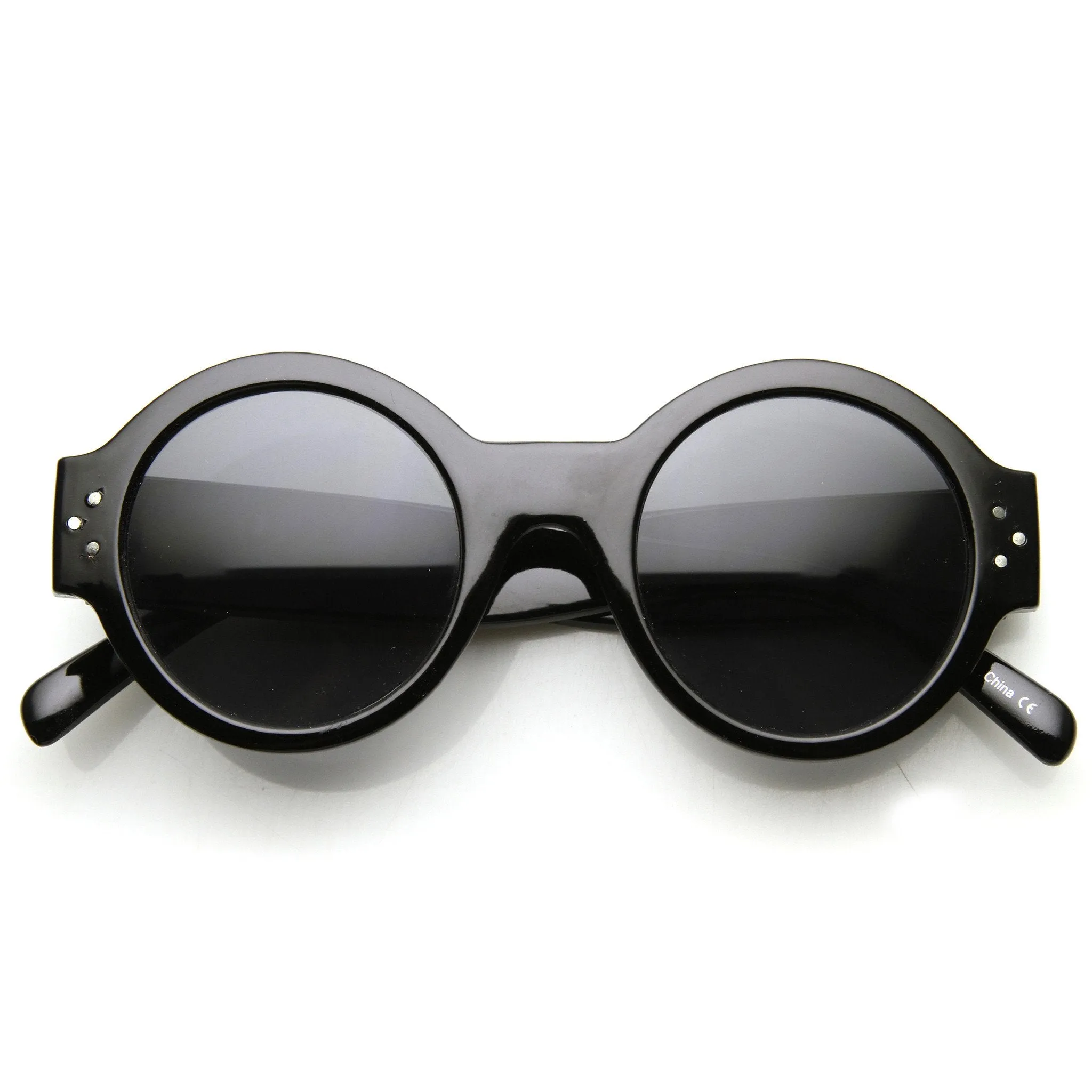 Women's Retro Euro Bold Thick Round Frame Sunglasses 9491