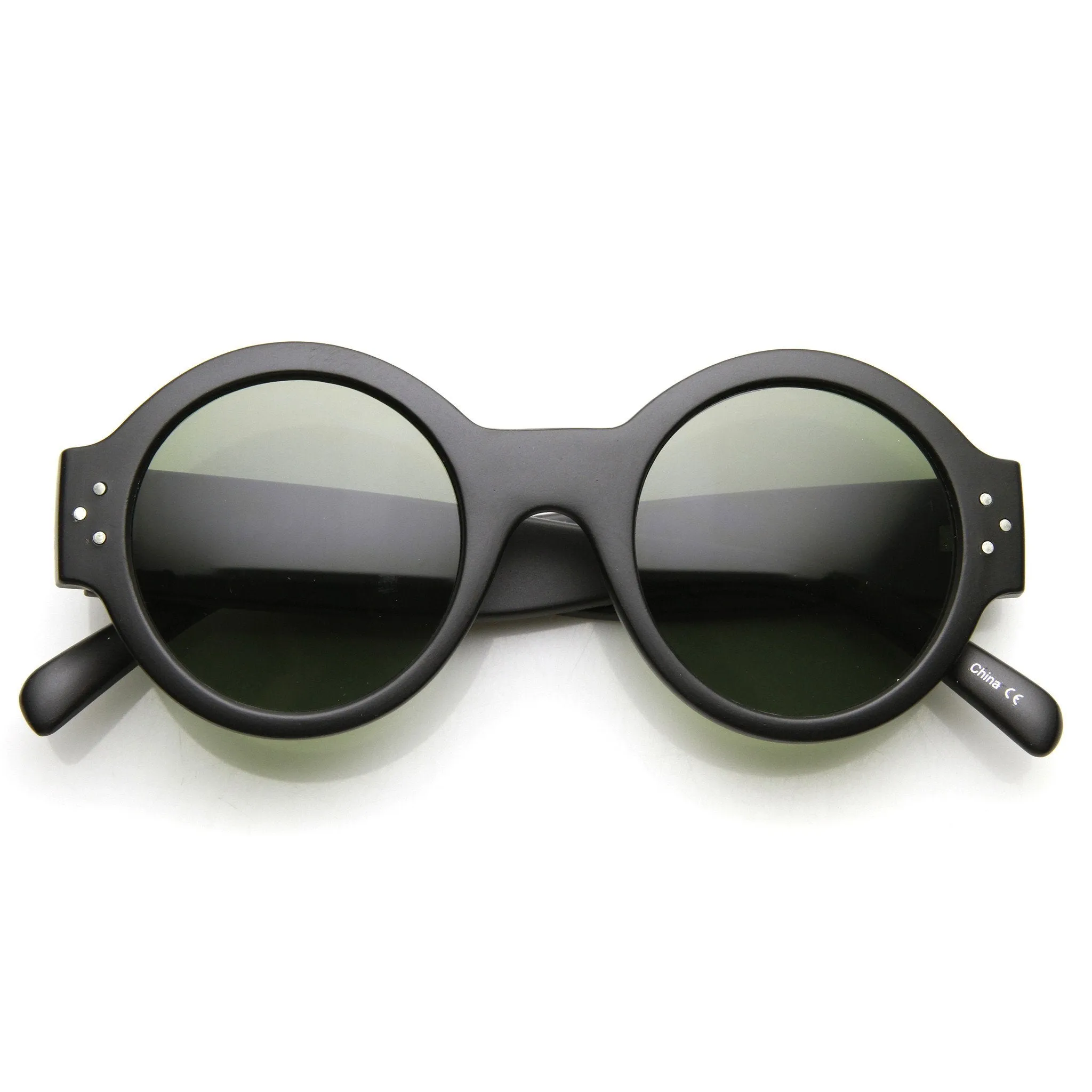 Women's Retro Euro Bold Thick Round Frame Sunglasses 9491