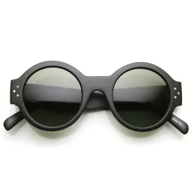 Women's Retro Euro Bold Thick Round Frame Sunglasses 9491