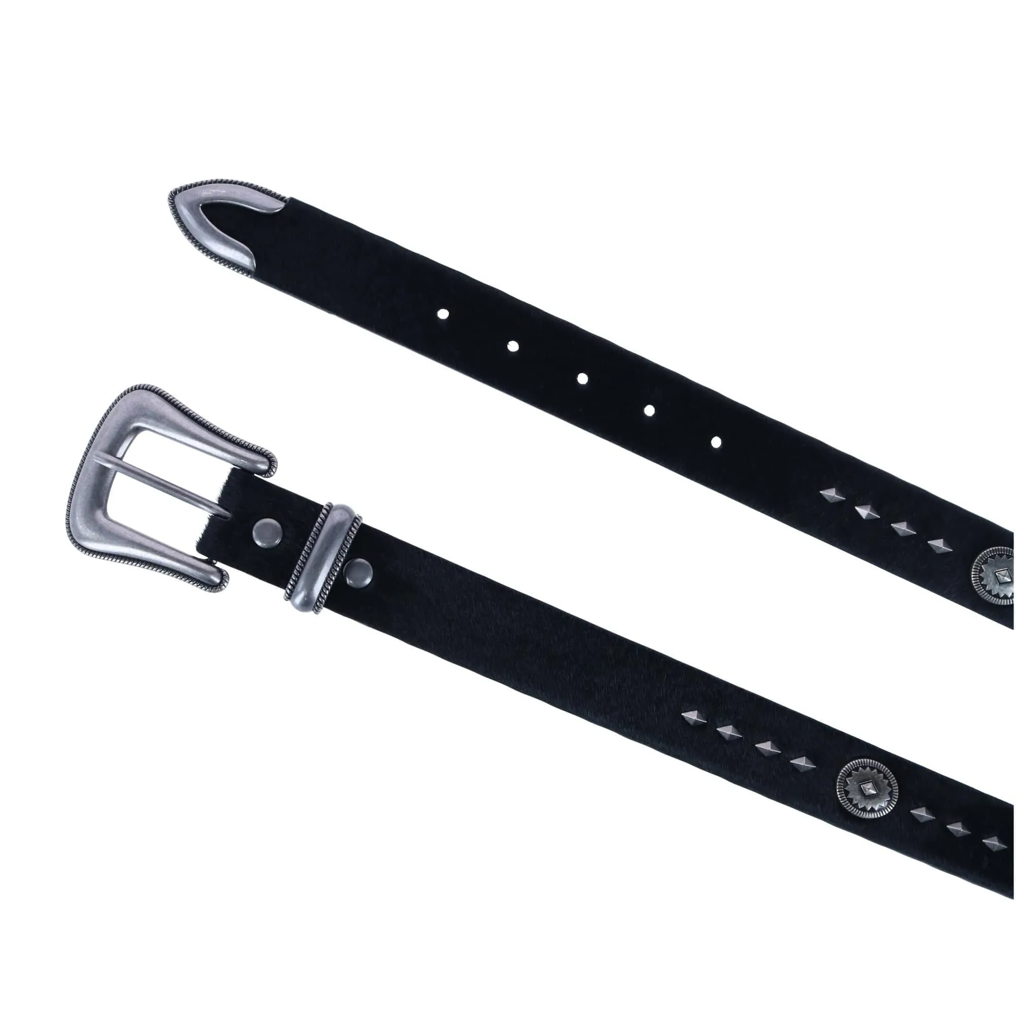 Wrangler Women's 3 Piece Calf Hair Western Belt with Conchos
