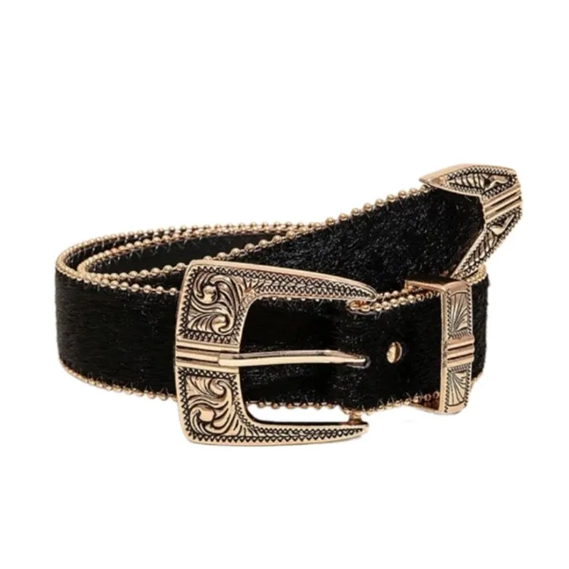 Y2K Leopard Pattern Belt - Vintage Western Waistband for Women & Teens