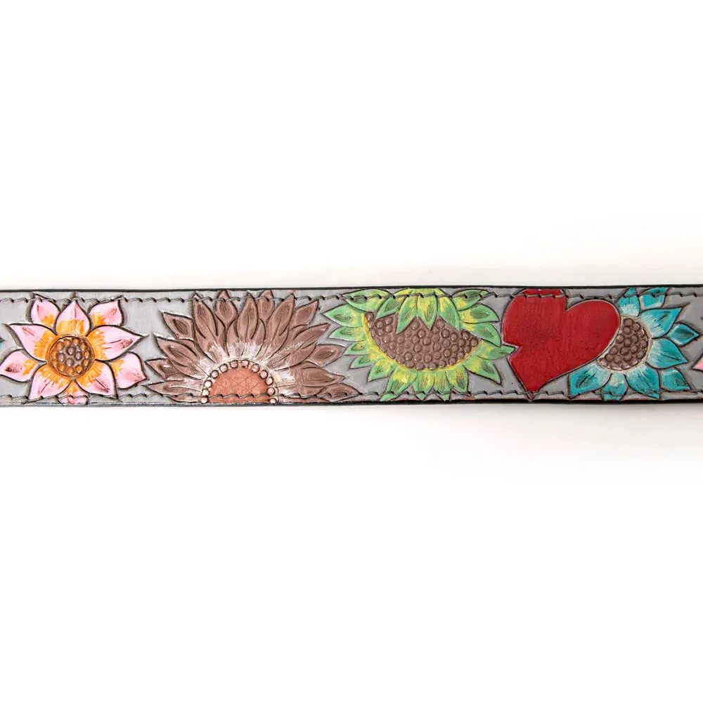 You Have My Heart Hand Tooled Leather Belt