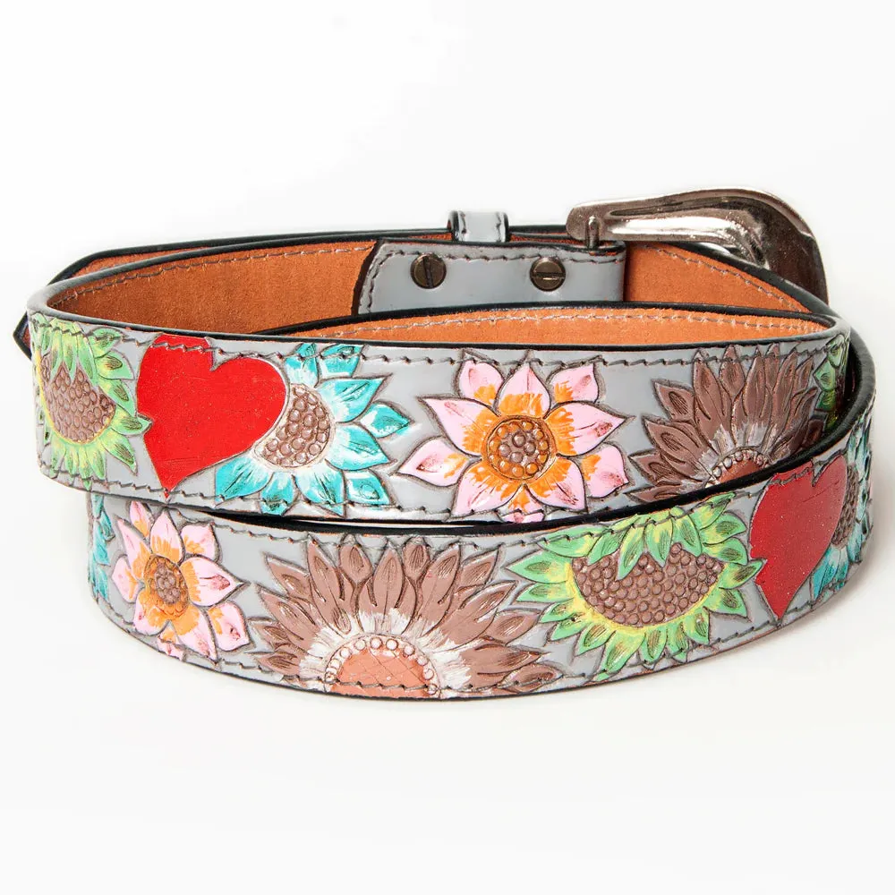 You Have My Heart Hand Tooled Leather Belt