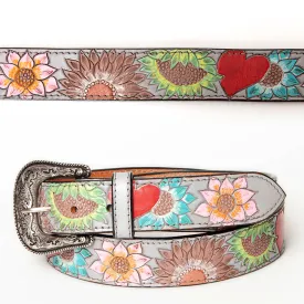 You Have My Heart Hand Tooled Leather Belt