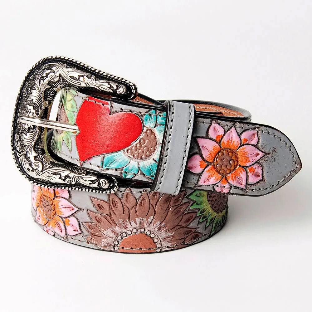 You Have My Heart Hand Tooled Leather Belt